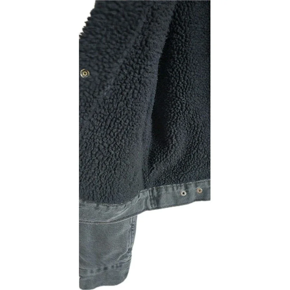 Levi's Men's Sherpa Lined Trucker Jacket Gray Snap Button Front XS